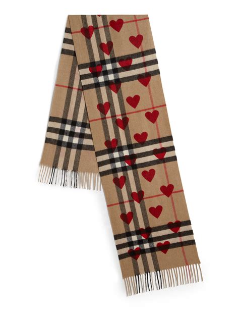 burberry heart print giant check cashmere scarf|Burberry cashmere check scarf price.